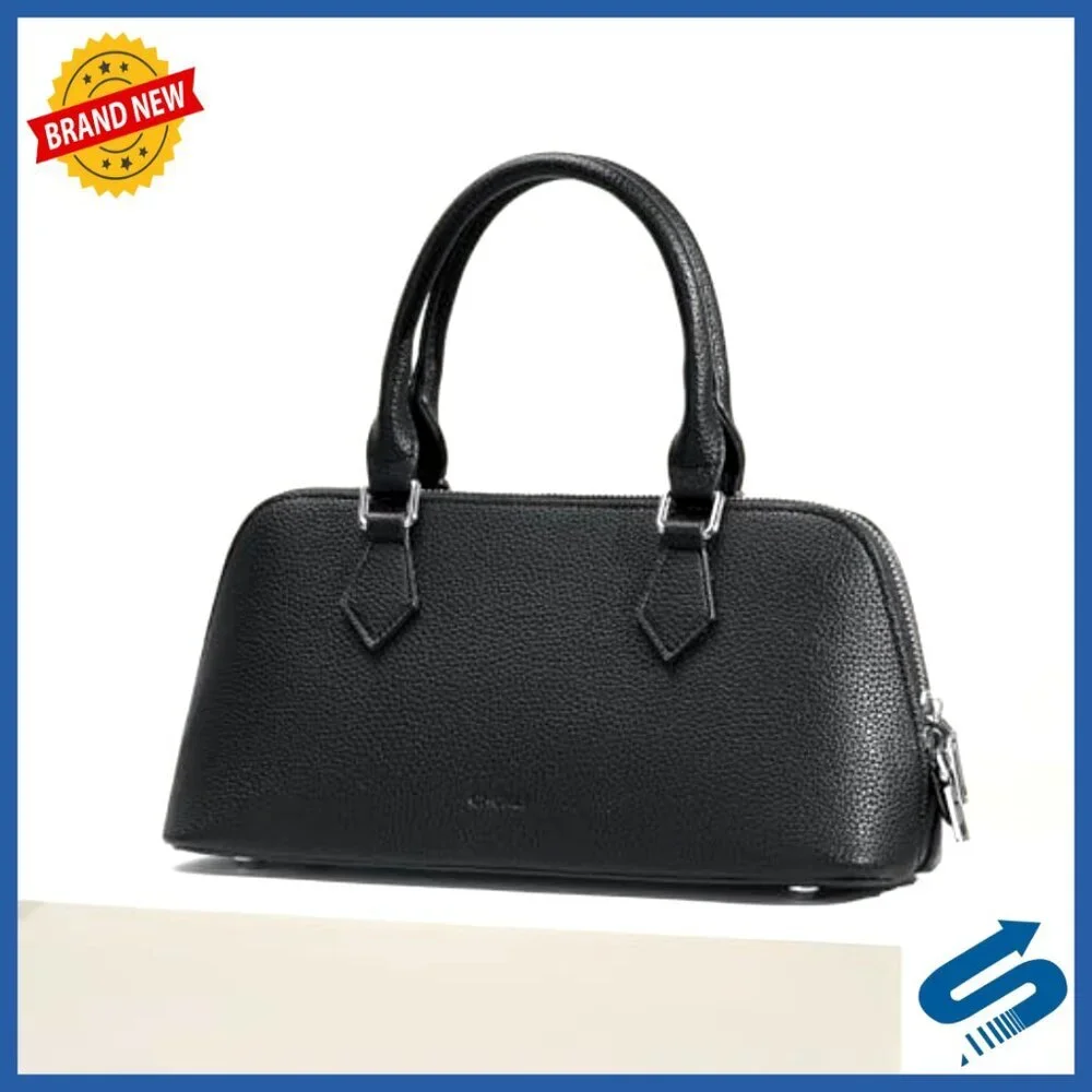 Small PU Leather Satchel with Detachable Strap, Top Handle Crossbody Bag